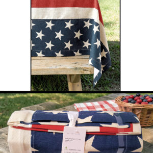 Pottery Barn American Flag Tablecloth 70" x 126"
